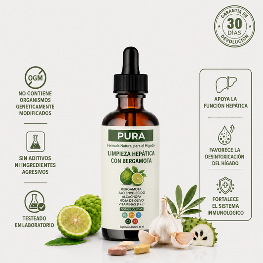 PURA™— Soporte hepático con bergamota cítrica.