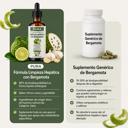 PURA™— Soporte hepático con bergamota cítrica.